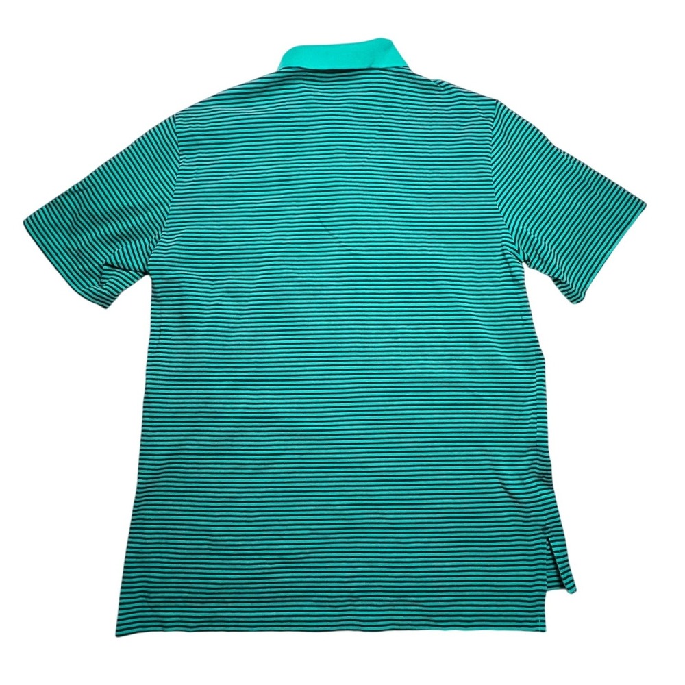 Polo Golf Ralph Lauren Polo Shirt Mens L Green Black Striped Pima Cotton Pony - Picture 5 of 7